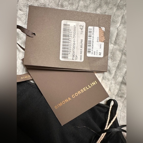 SIMONA CORSELINI Noir Eclipse Fringe Gold Silver Top NWT Size 42 (A0211 B2) - Picture 8 of 14